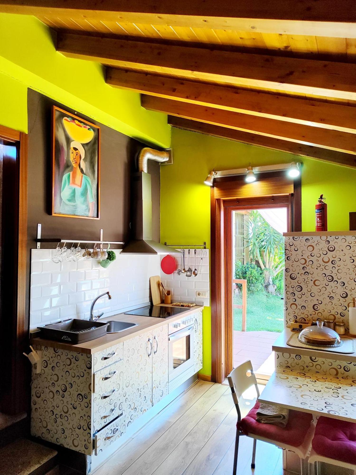 Tranquila Casita De Invitados En Vigo Con Chimenea Exterior foto