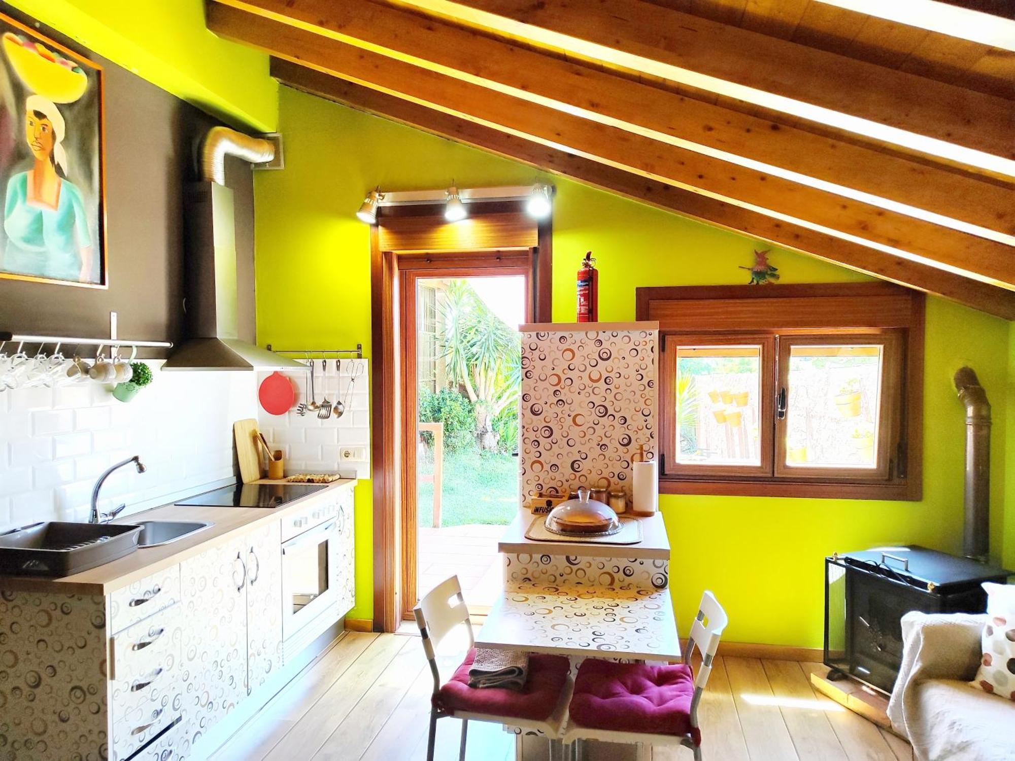 Tranquila Casita De Invitados En Vigo Con Chimenea Exterior foto